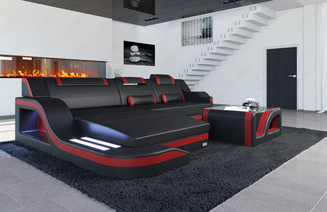 Ecksofa Palermo L-Form in Leder