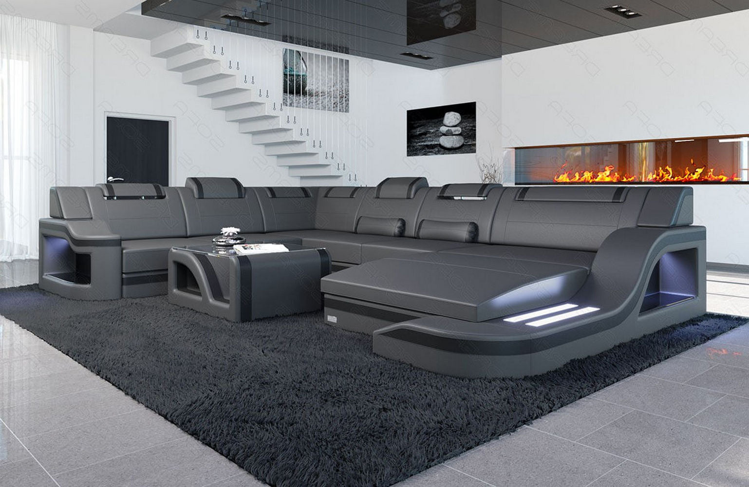 XL Leder Wohnlandschaft Palermo – Komfort & Stil