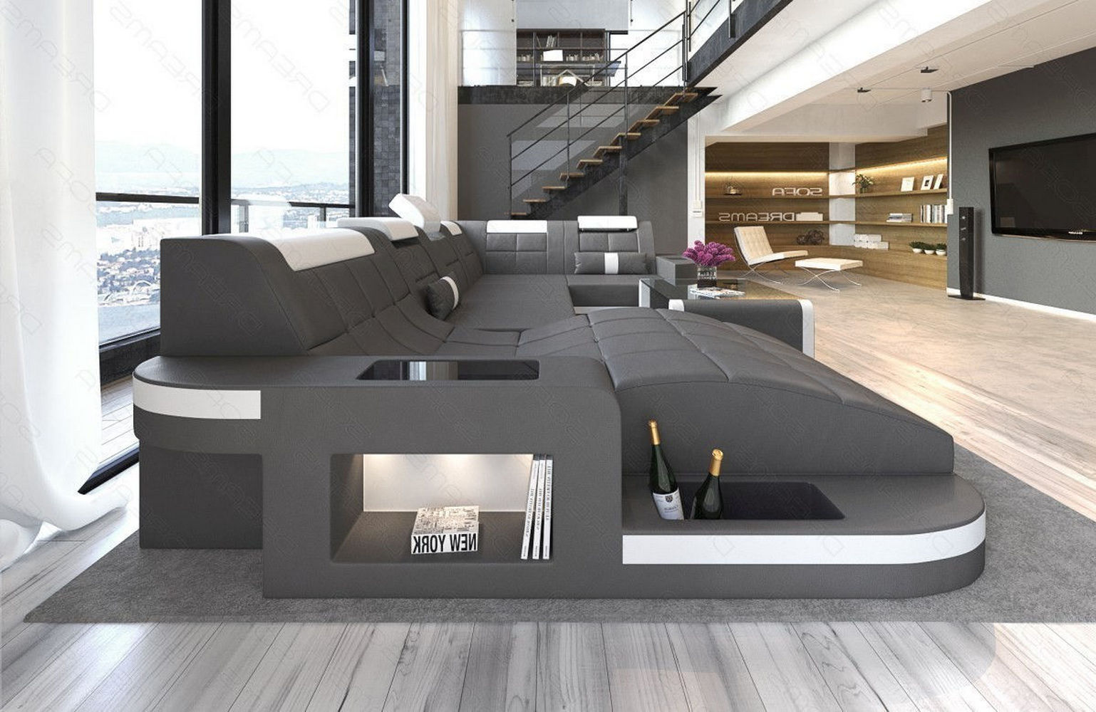 Relax-Wohnlandschaft Wave mit LED-Beleuchtung