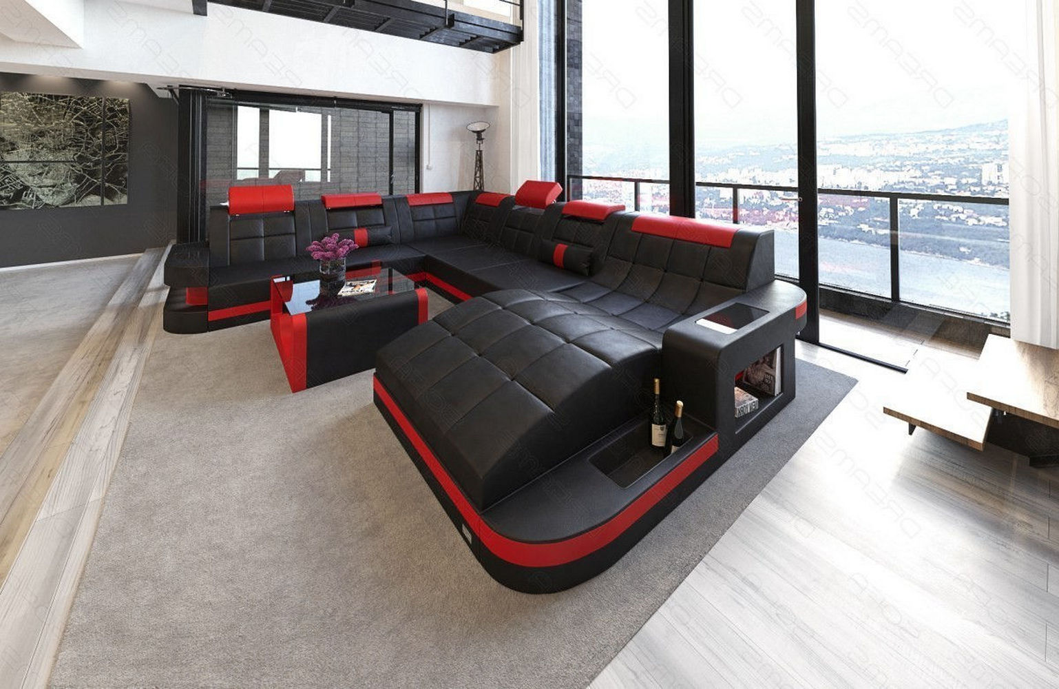 Design Wohnlandschaft Wave XL mit LED