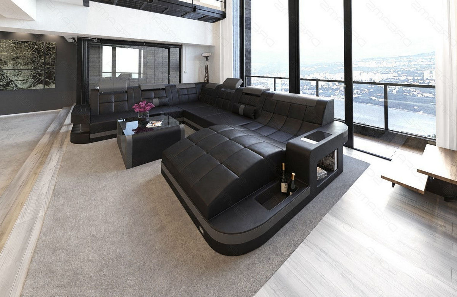 Design Wohnlandschaft Wave XL mit LED