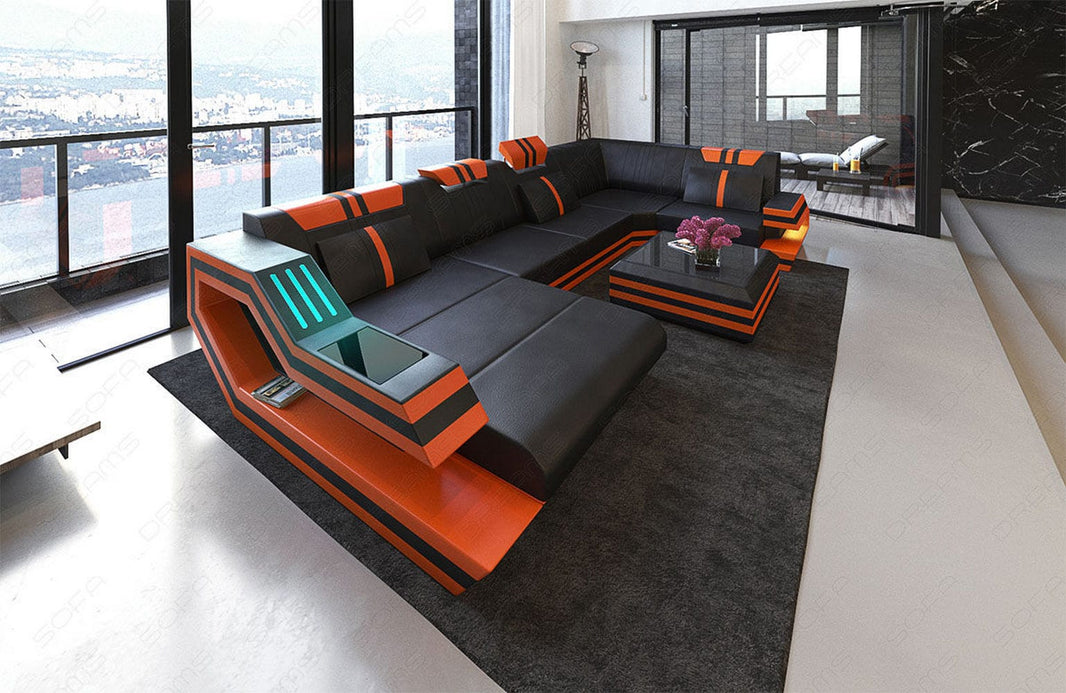 Wohnlandschaft Ravenna U-Form in Leder