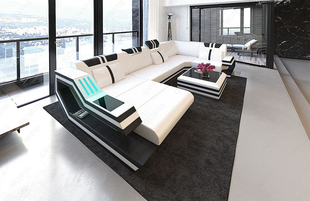 Wohnlandschaft Ravenna U-Form in Leder