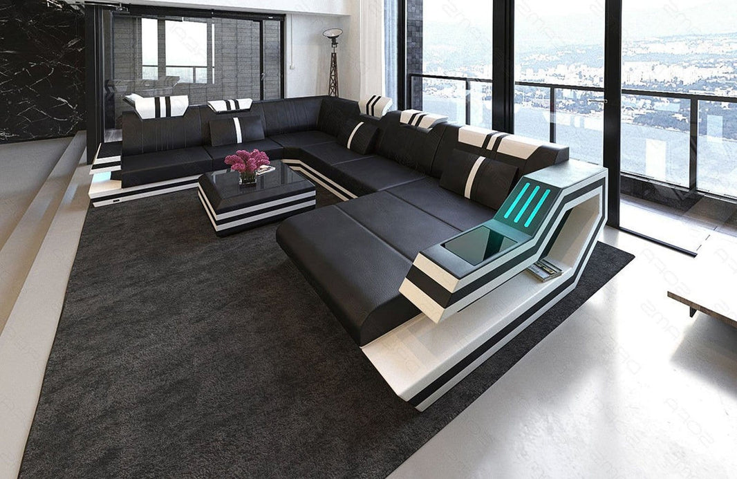 XXL Wohnlandschaft Ravenna U-Form aus Leder