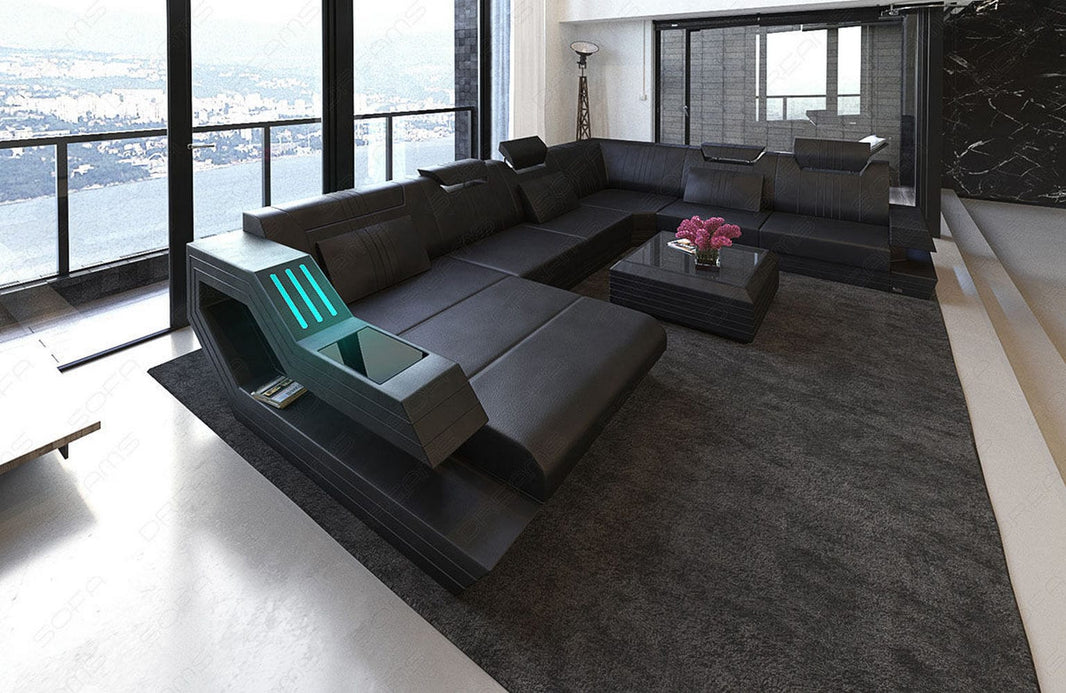XXL Wohnlandschaft Ravenna U-Form aus Leder