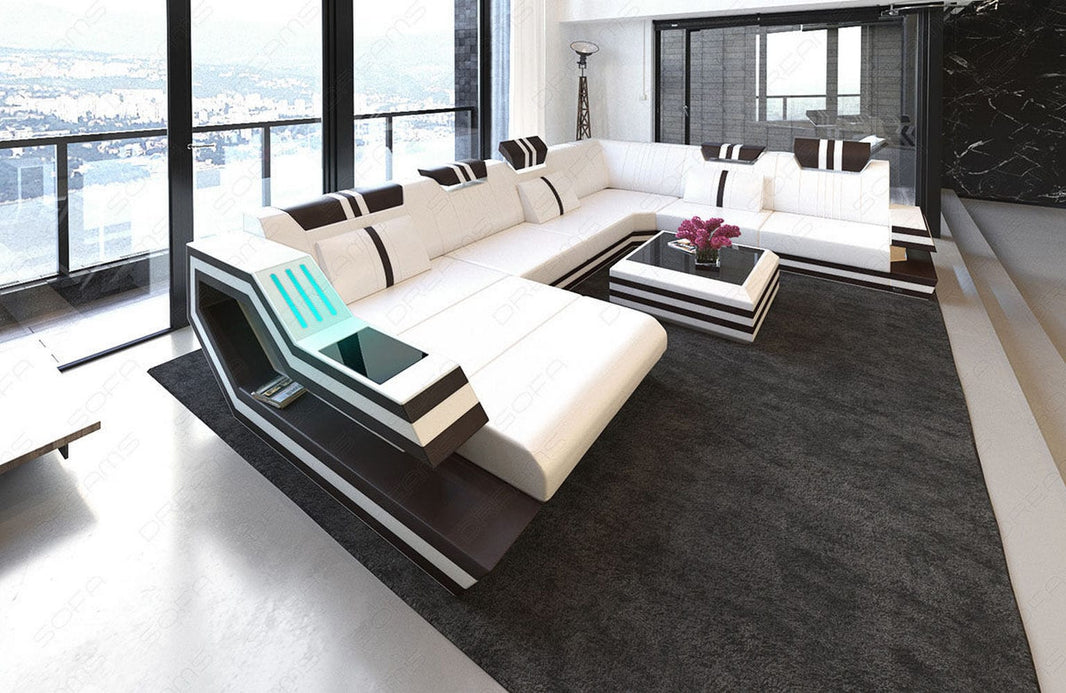 XXL Wohnlandschaft Ravenna U-Form aus Leder