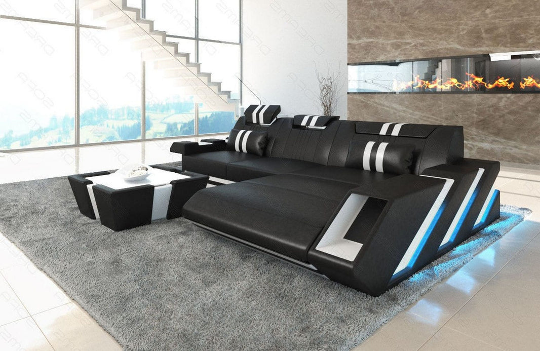 Ecksofa Apollonia L-Form aus Leder