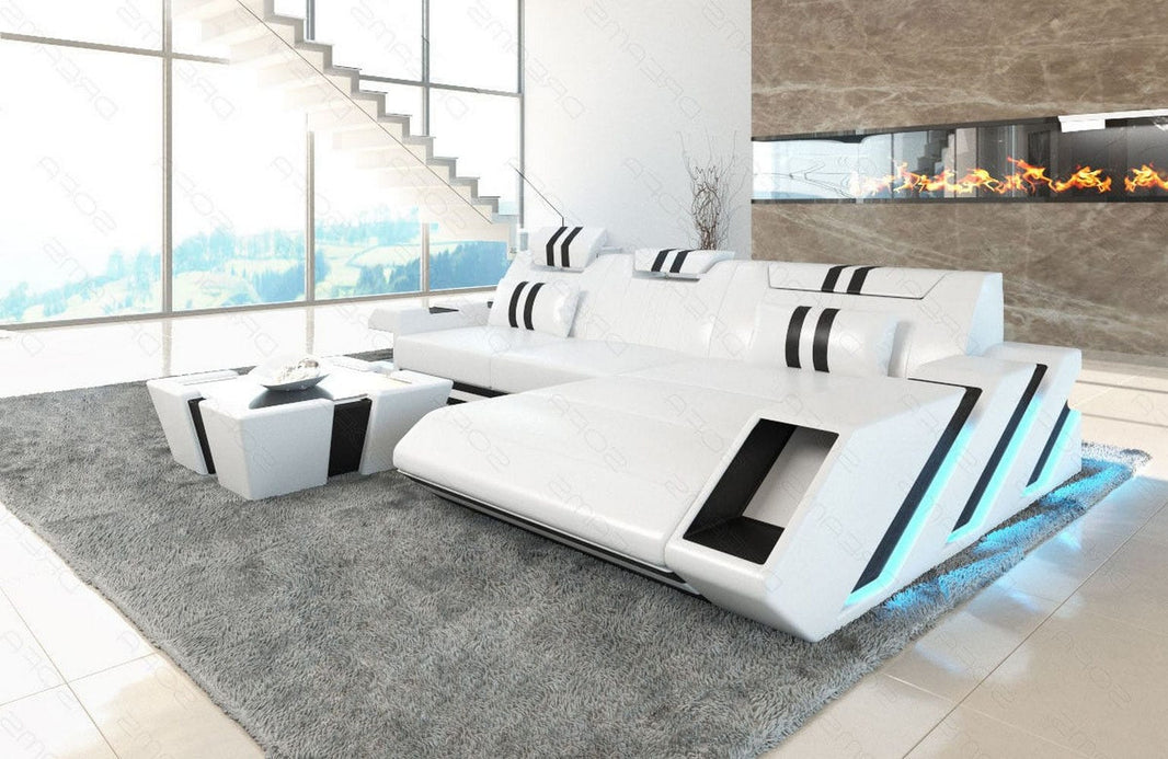 Ecksofa Apollonia L-Form aus Leder