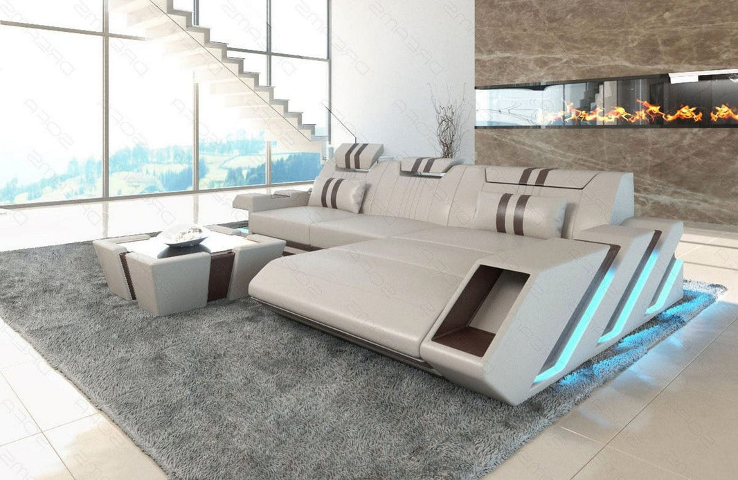 Ecksofa Apollonia L-Form aus Leder