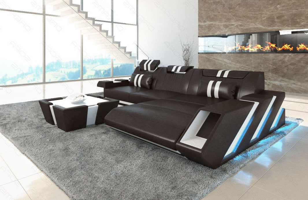 Ecksofa Apollonia L-Form aus Leder