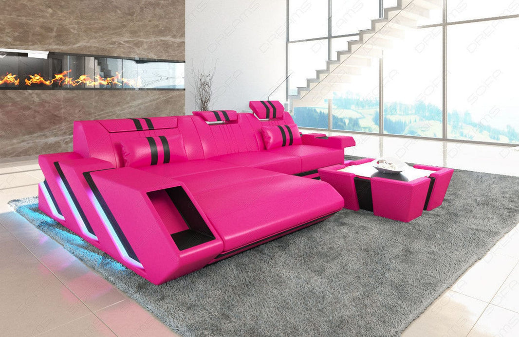 Ecksofa Apollonia L-Form aus Leder