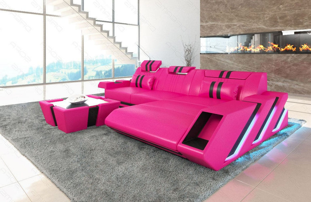Ecksofa Apollonia L-Form aus Leder