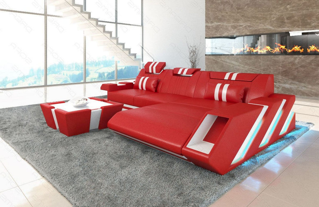 Ecksofa Apollonia L-Form aus Leder