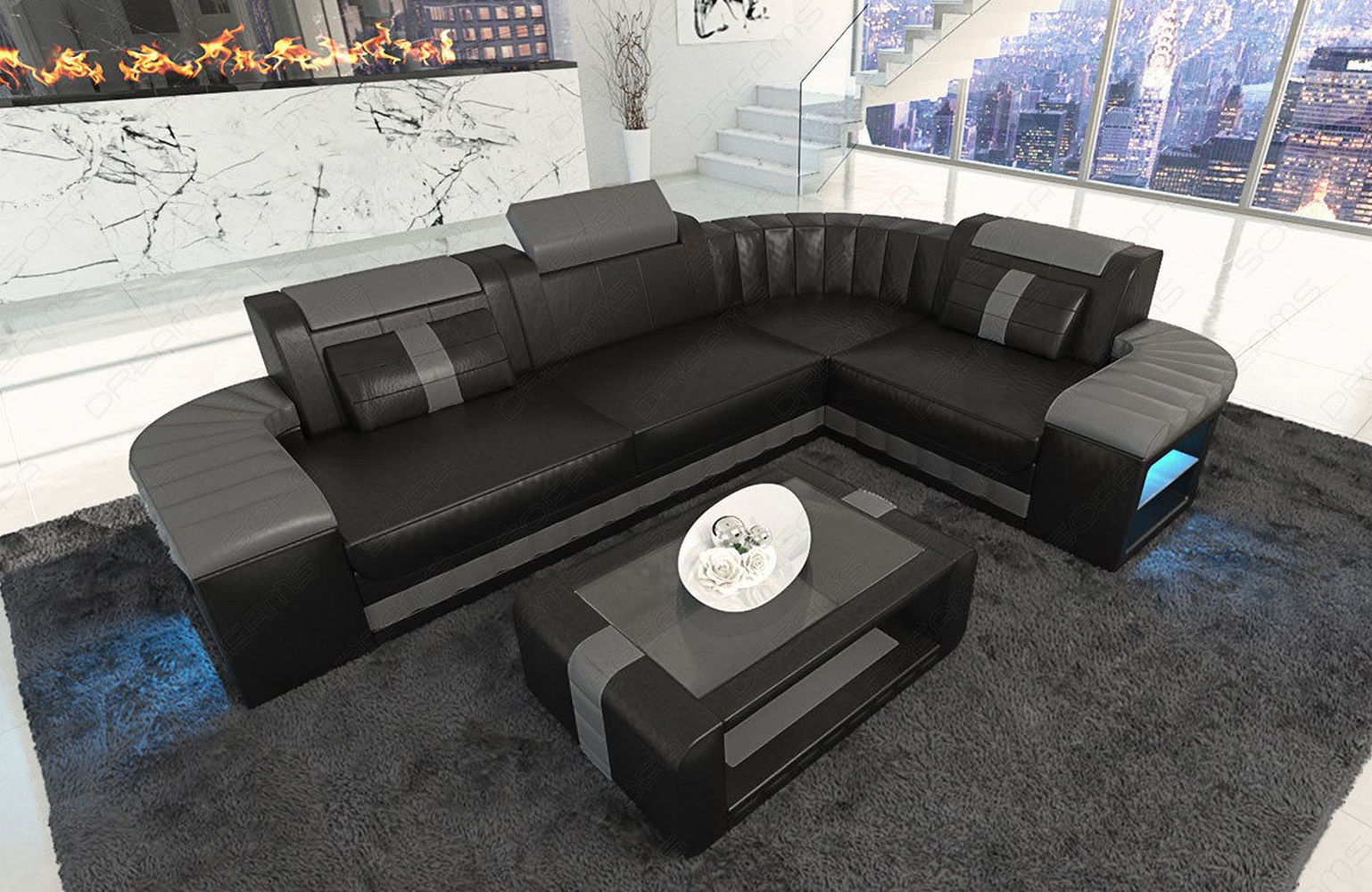 Designersofa Leder Bergamo – Eleganz pur