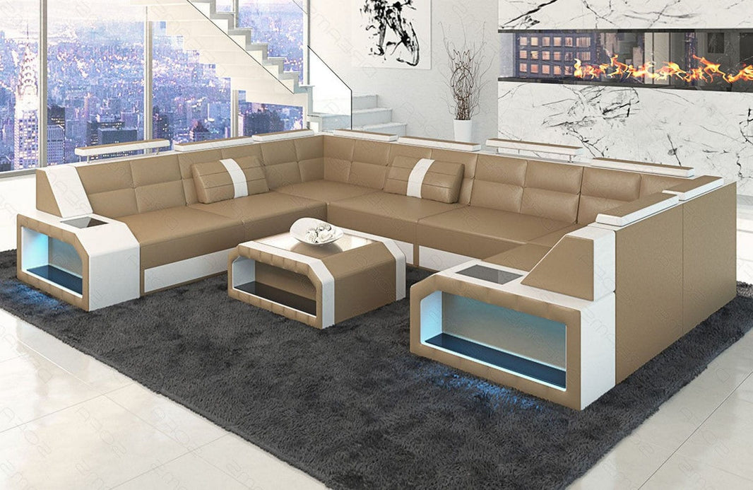 Leder Couch Eckcouch Pesaro L-Form