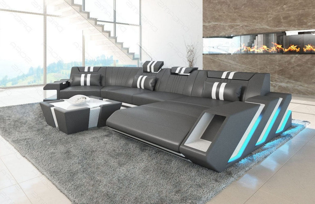 Leder Couch Apollonia C-Form