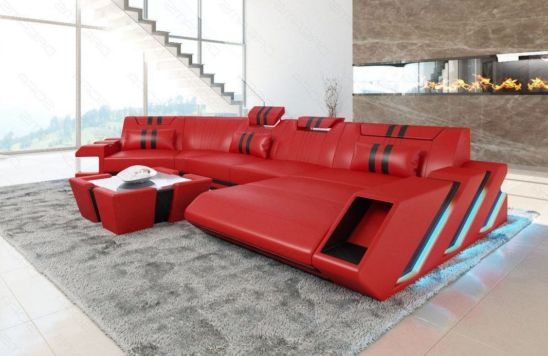 Leder Couch Apollonia C-Form