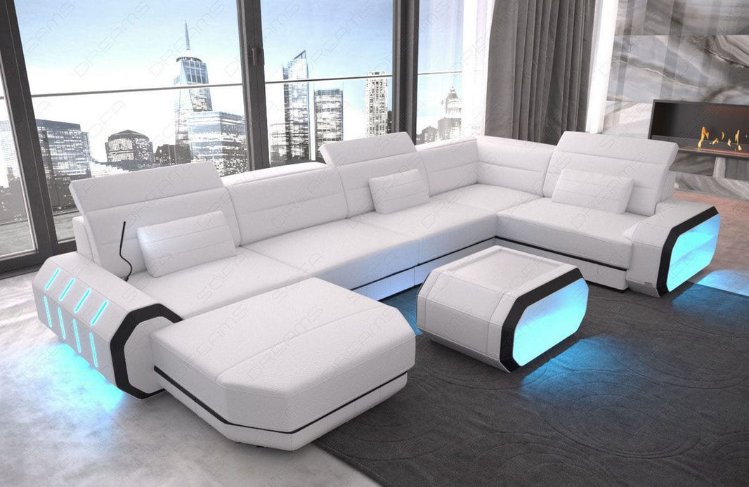 Wohnlandschaft Roma XL U-Form in Leder