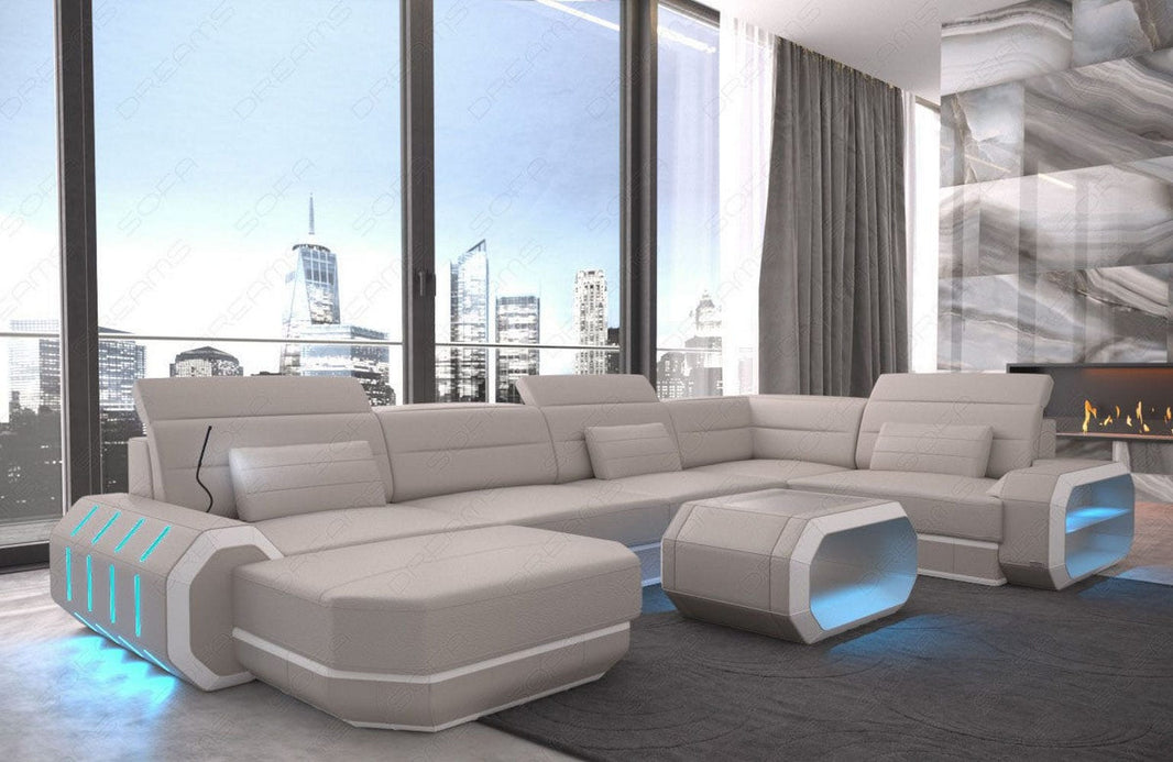 Wohnlandschaft Roma XL U-Form in Leder