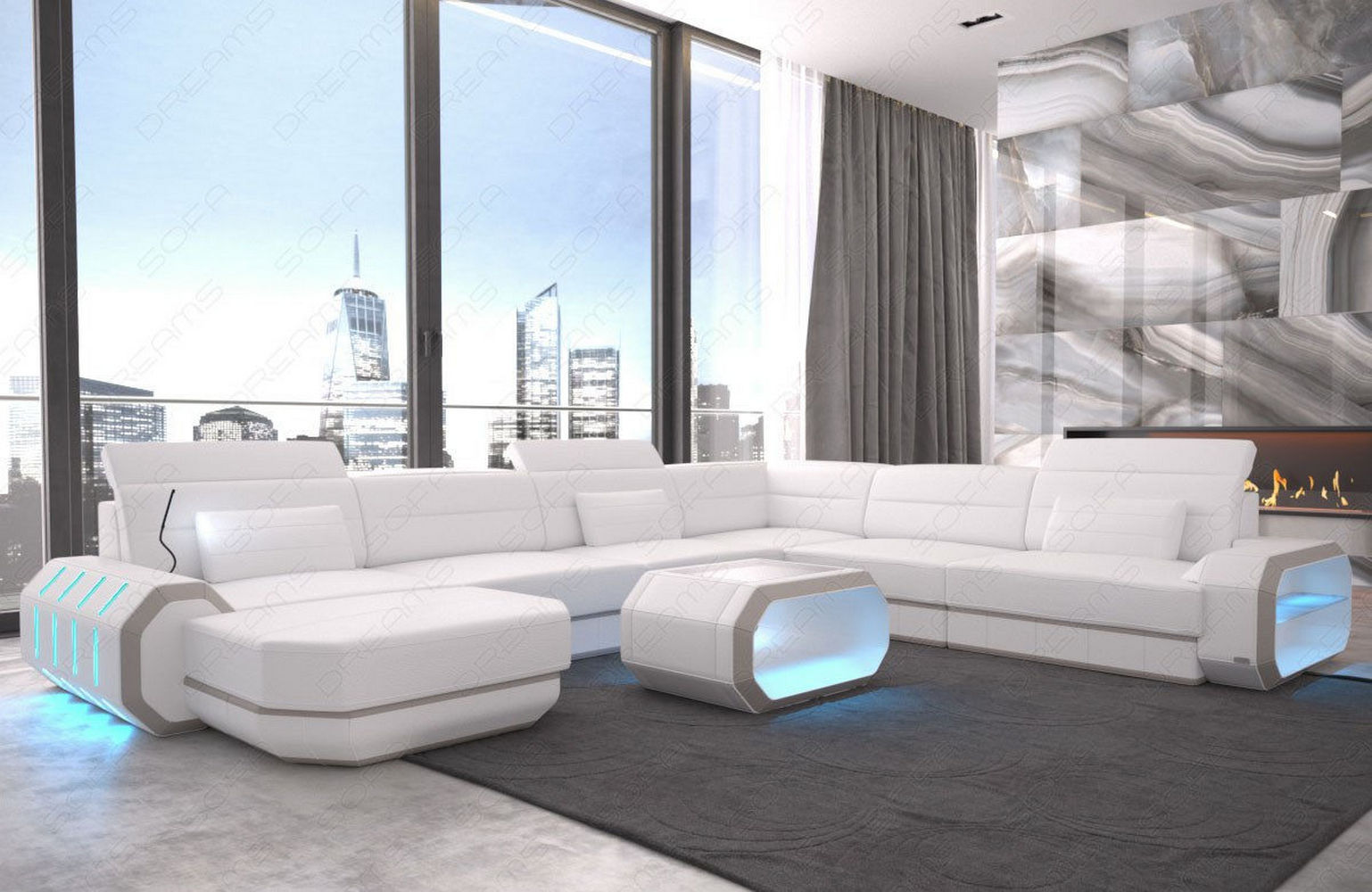 XL Wohnlandschaft Roma mit LED – Komfort & Stil