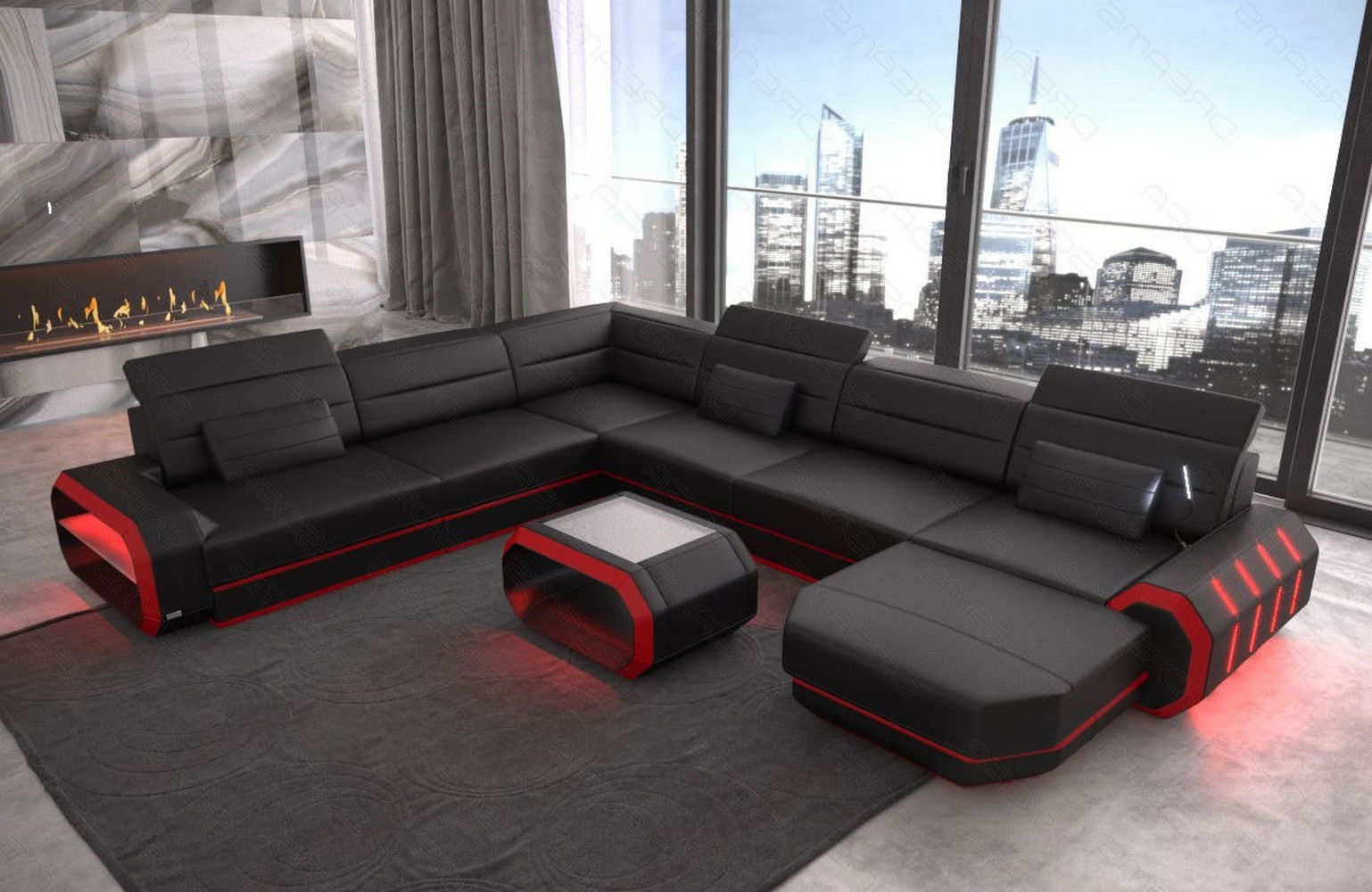 XL Wohnlandschaft Roma mit LED – Komfort & Stil
