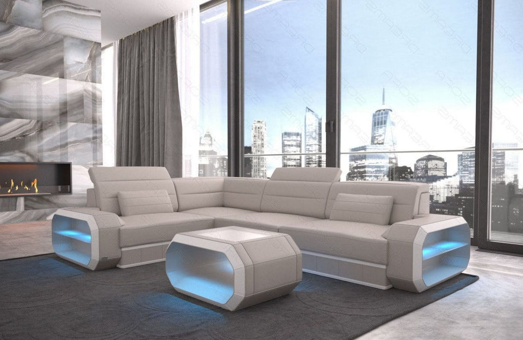 Mini Couch Verona L-Form in Leder