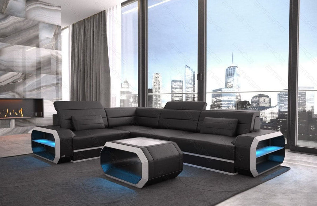 Mini Couch Verona L-Form in Leder