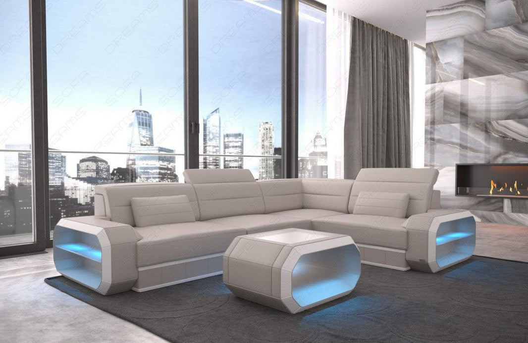 Couch Verona L-Form in Leder