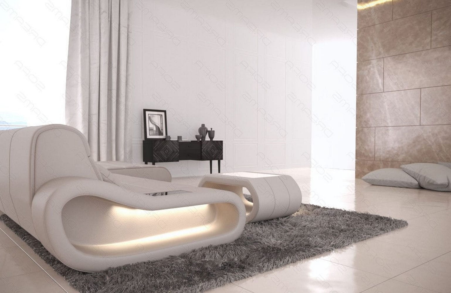 Ledersofa Concept L-Form – Lang & Komfortabel beige