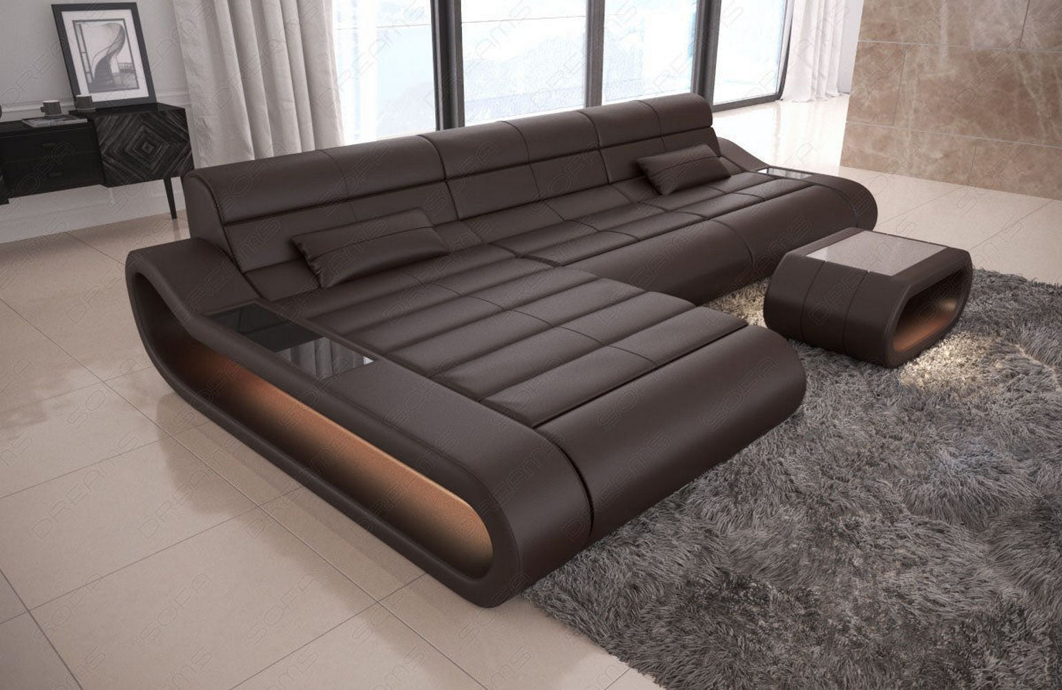 Ledersofa Concept L-Form – Lang & Komfortabel