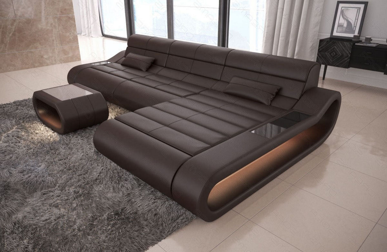 Ledersofa Concept L-Form – Lang & Komfortabel