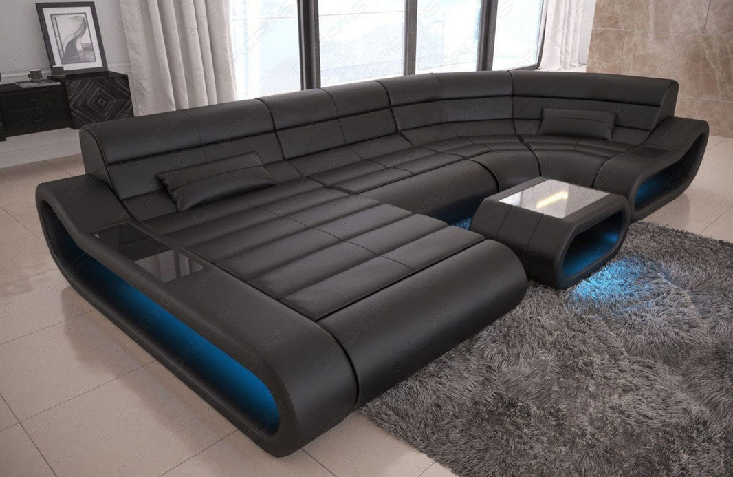 Wohnlandschaft Concept U-Form aus Leder