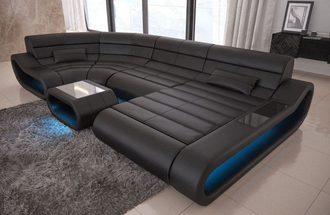 Wohnlandschaft Concept U-Form aus Leder