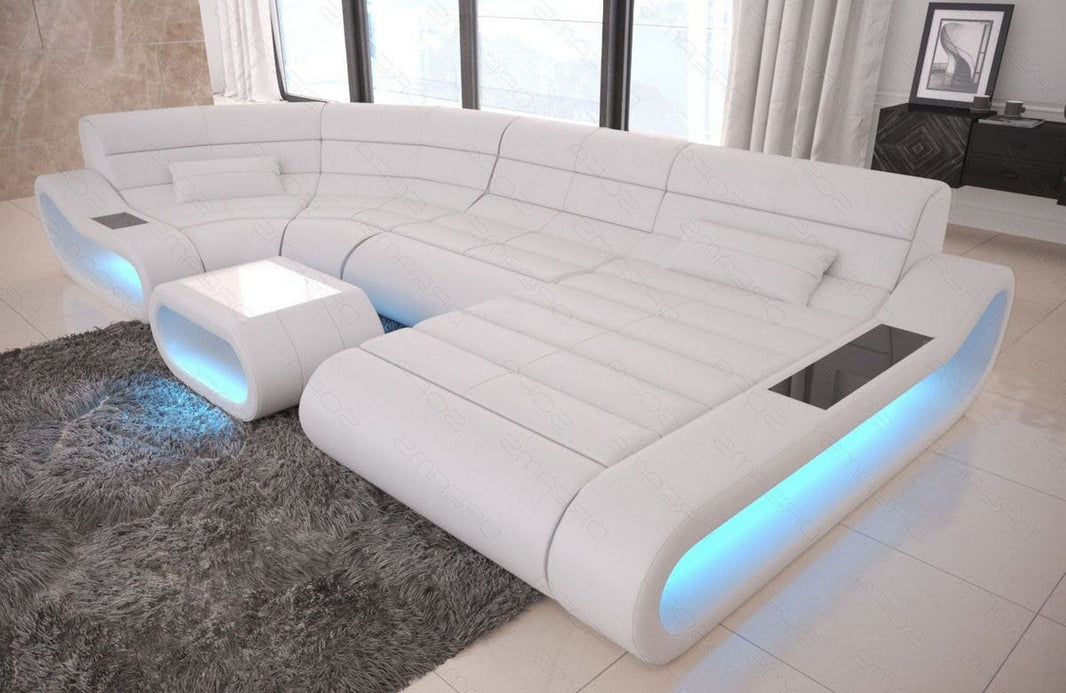 Wohnlandschaft Concept U-Form aus Leder
