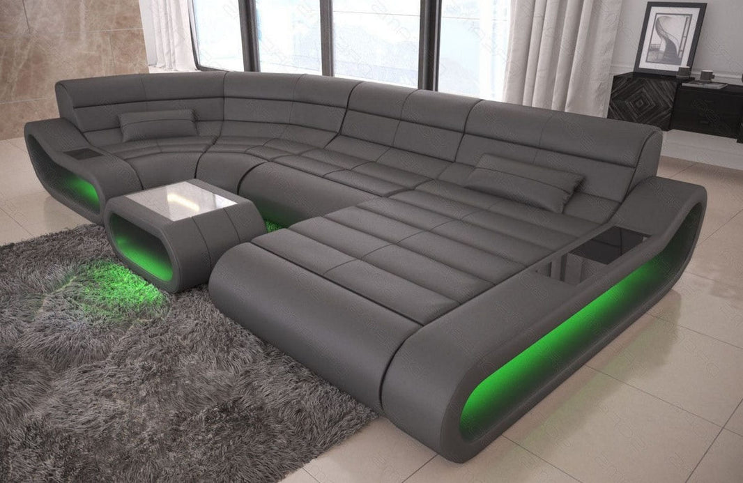 Wohnlandschaft Concept U-Form aus Leder