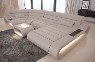 Wohnlandschaft Concept U-Form aus Leder beige
