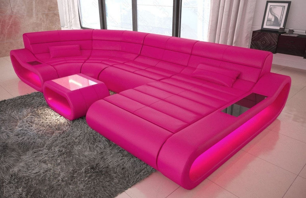 Wohnlandschaft Concept U-Form aus Leder