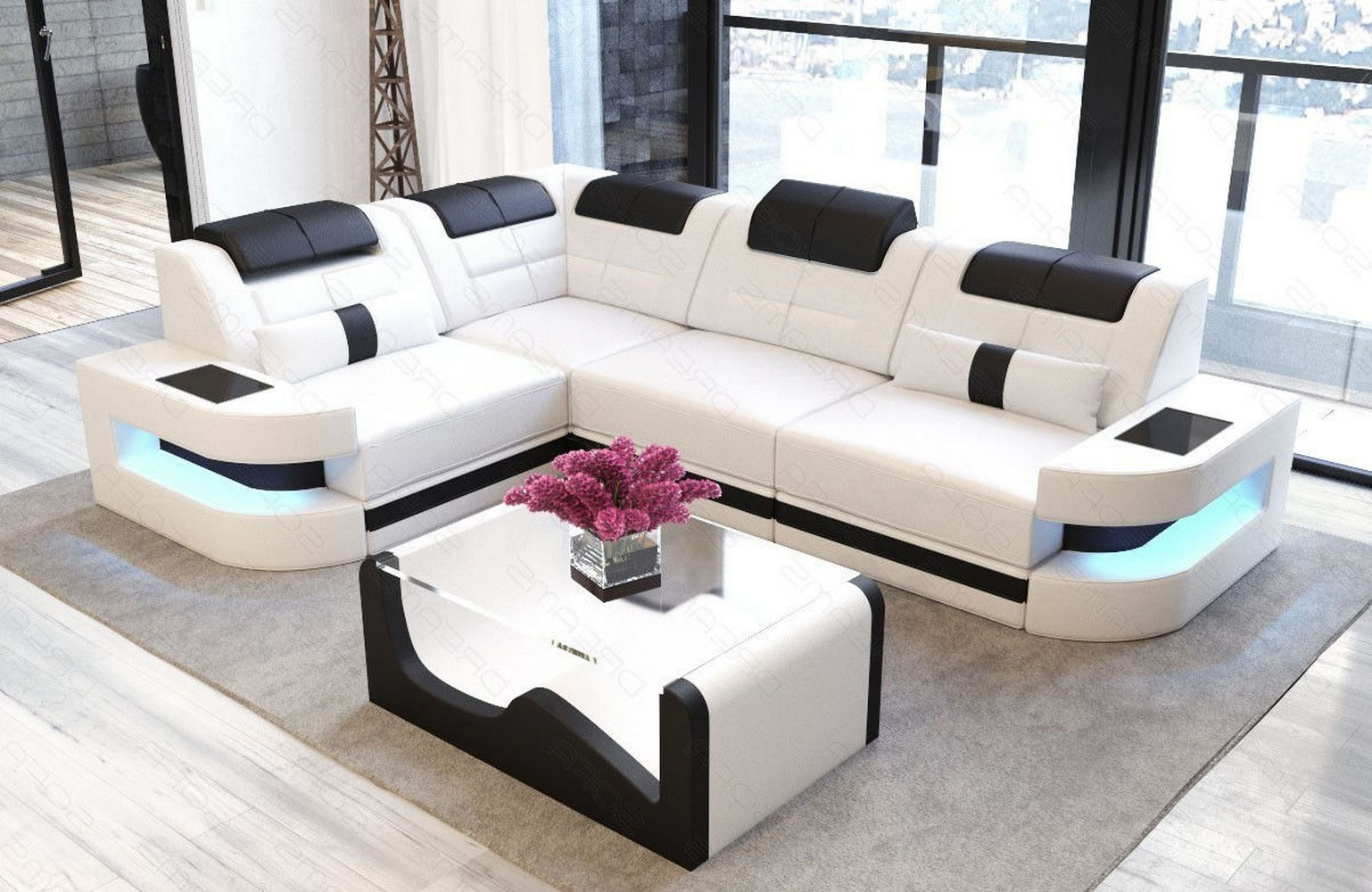Designersofa Como L-Form – Leder & Luxus