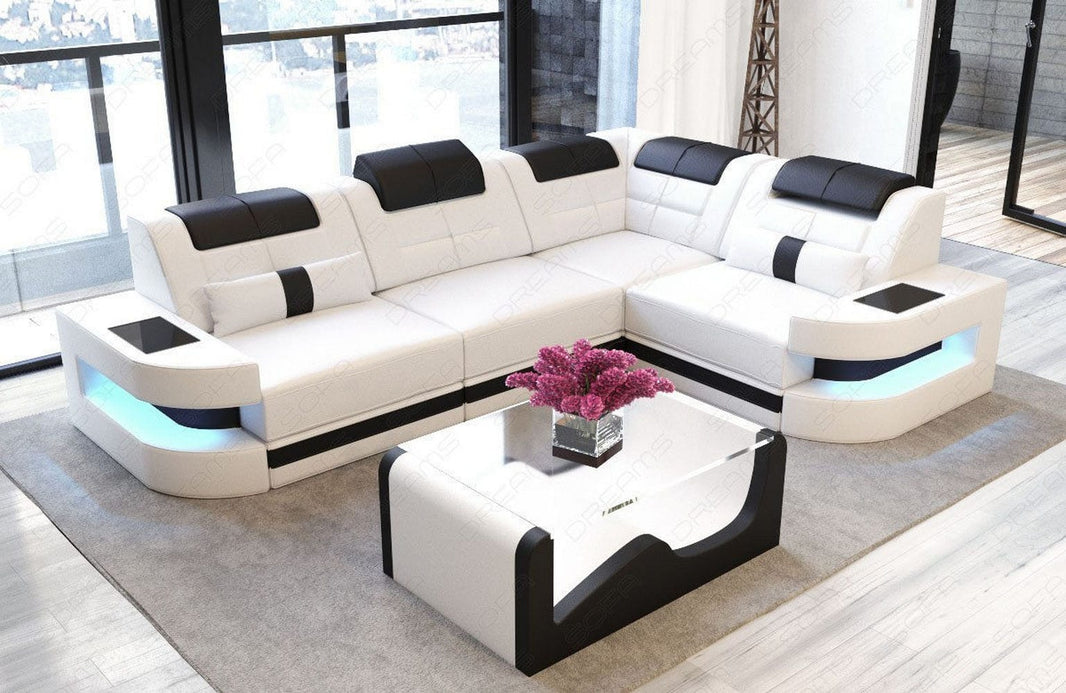 Ecksofa Como L-Form in Leder