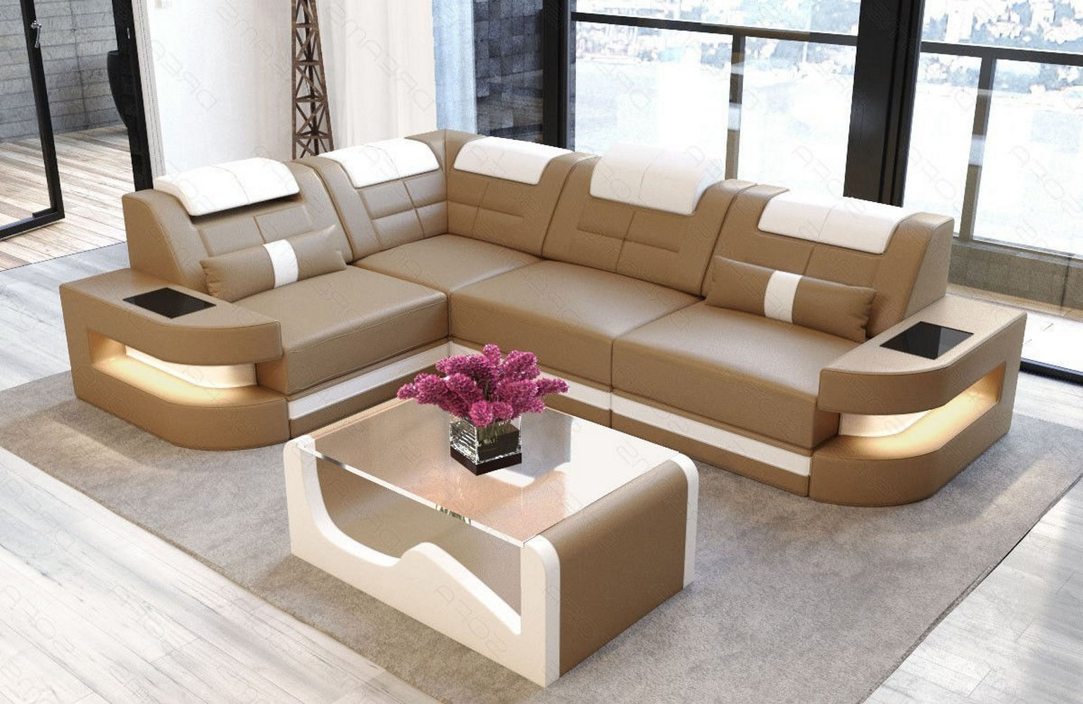 Designersofa Como L-Form – Leder & Luxus