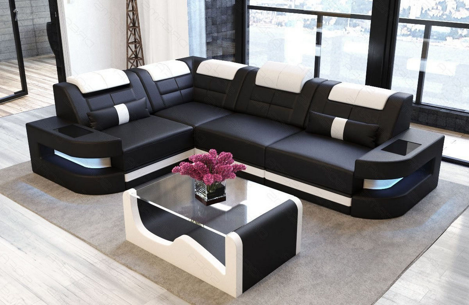 Designersofa Como L-Form – Leder & Luxus