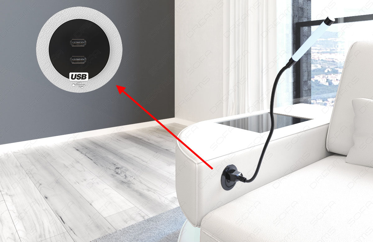 Leder Couch Como U Form mit Beleuchtung – Modern & Stilvoll