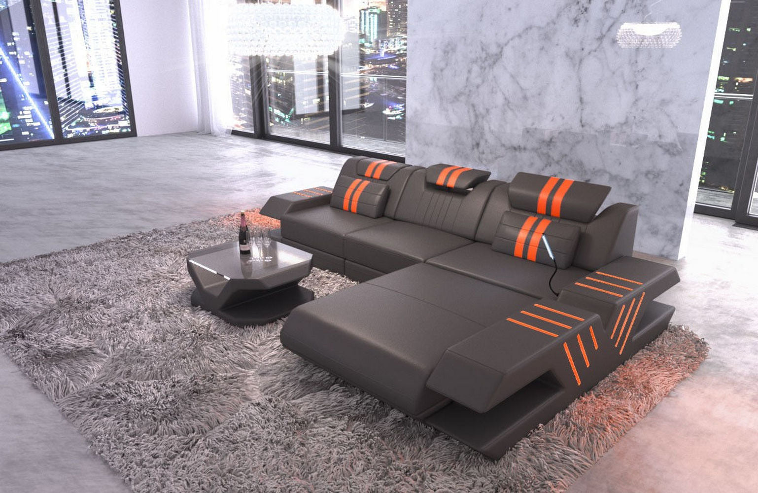 Ledersofa Modern Venedig L-Form – Stil & Komfort