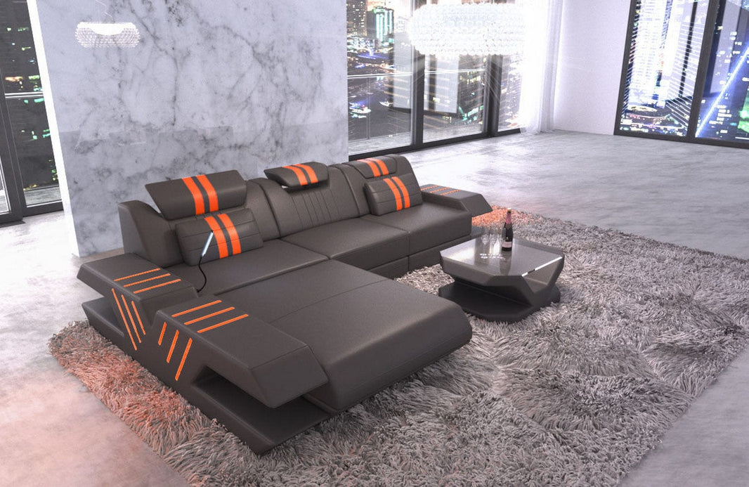 Ecksofa Venedig L-Form aus Leder