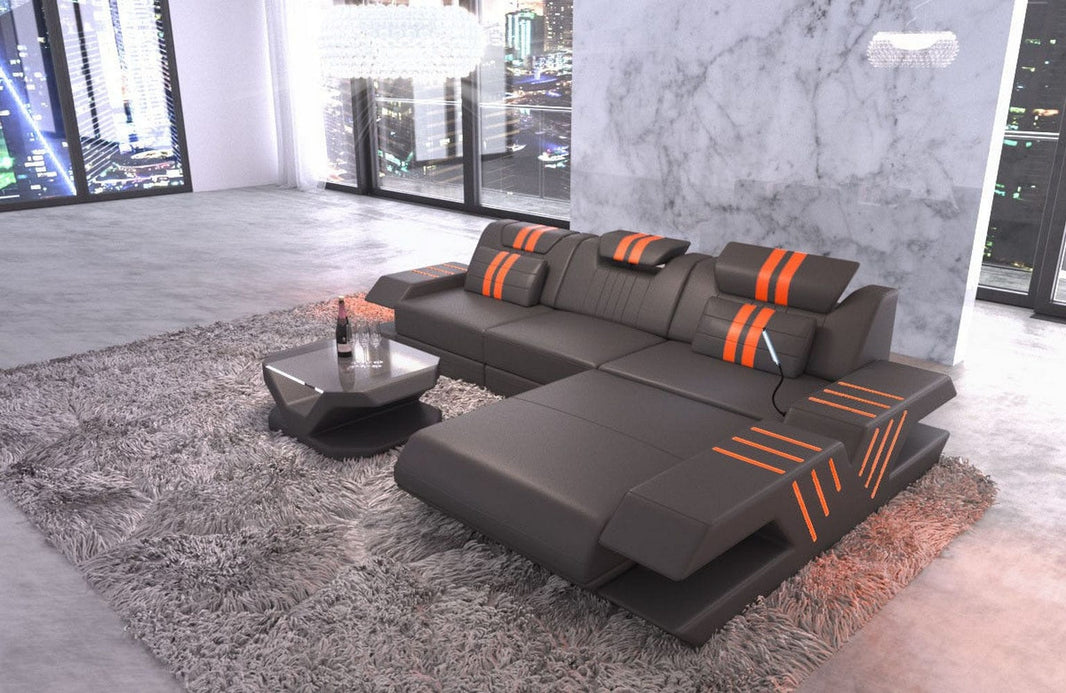 Ecksofa Venedig L-Form aus Leder