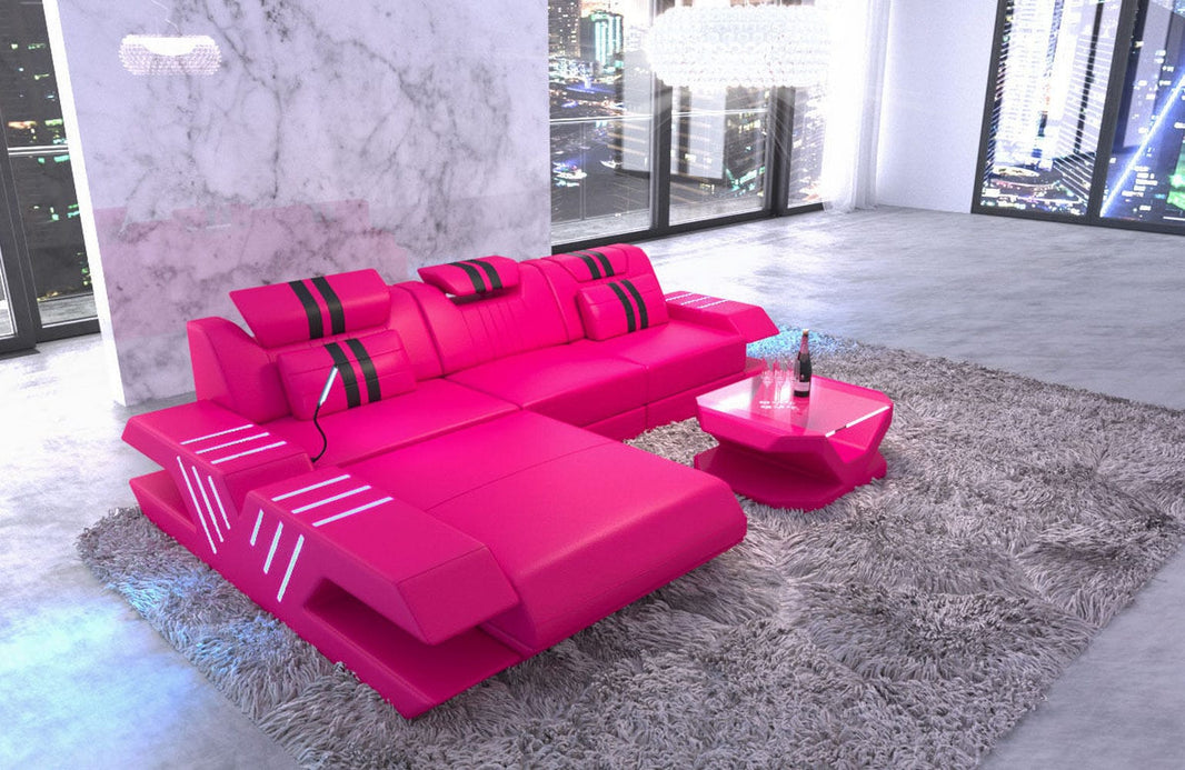 Ecksofa Venedig L-Form aus Leder