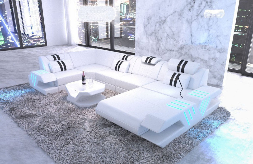 Wohnlandschaft Venedig U-Form in Leder