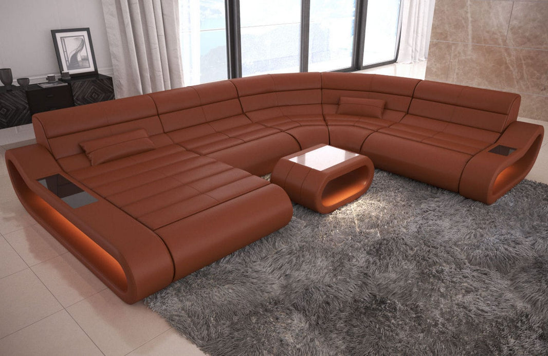 XXL Wohnlandschaft Concept U-Form in Leder