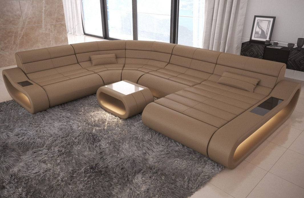XXL Wohnlandschaft Concept U-Form in Leder