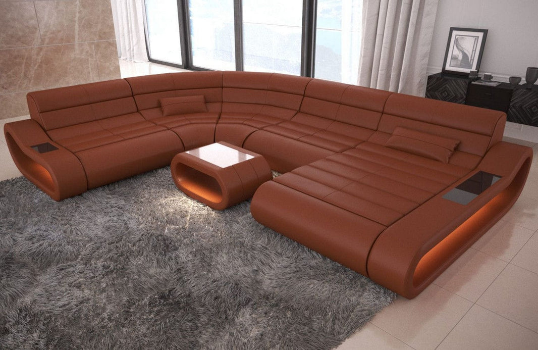 XXL Wohnlandschaft Concept U-Form in Leder
